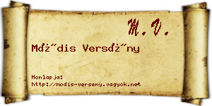 Módis Versény névjegykártya